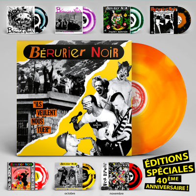 Bérurier Noir "ils veulent nous tuer" édition spéciale 40ème anniversaire 1983-2023, vinyle couleur orange et jaune, finition "couronne"