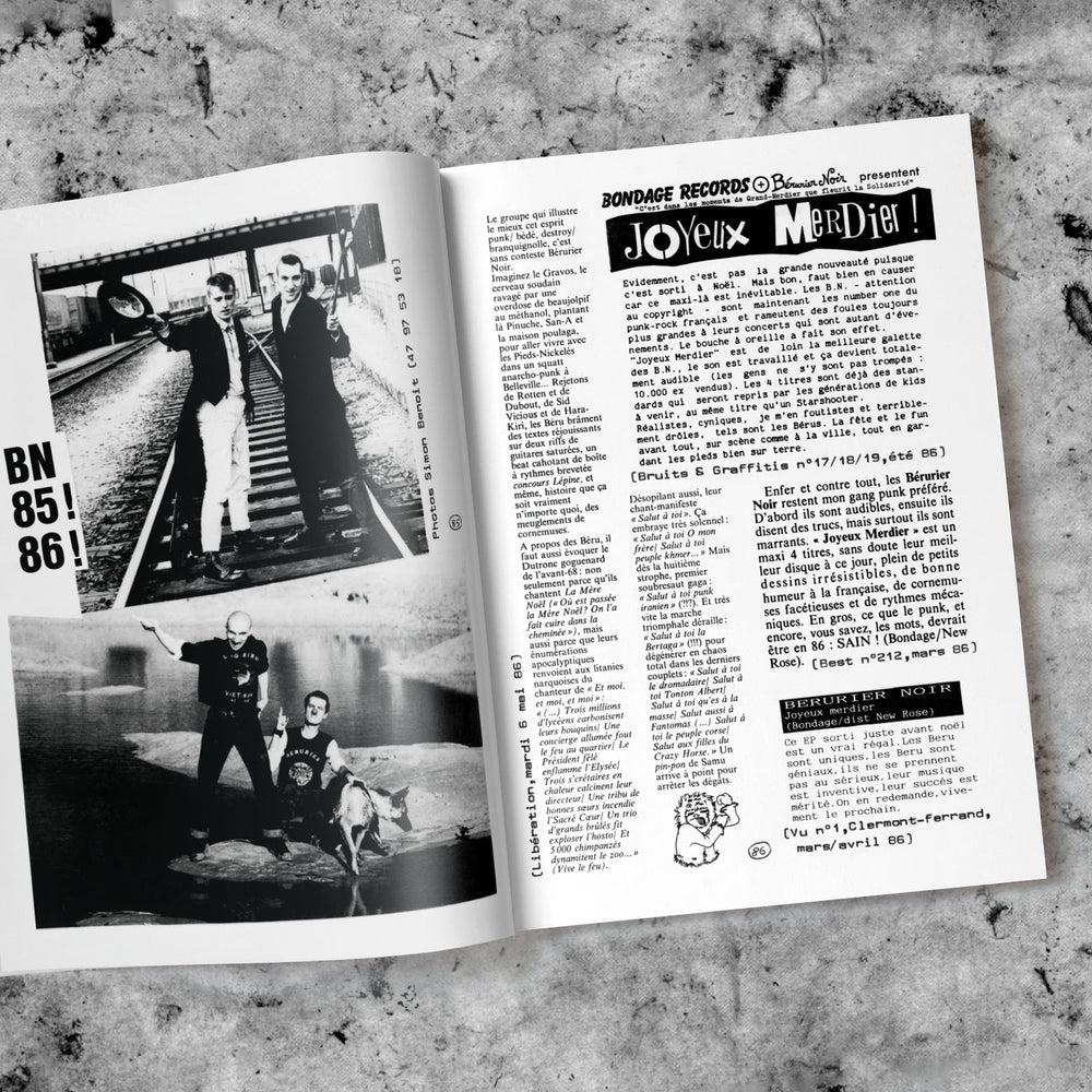 Berurier Noir "a bien marrer hiier souar", dossier de presse illustré 1986