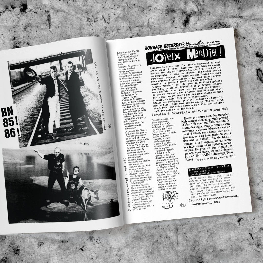 Berurier Noir "a bien marrer hiier souar", dossier de presse illustré 1986