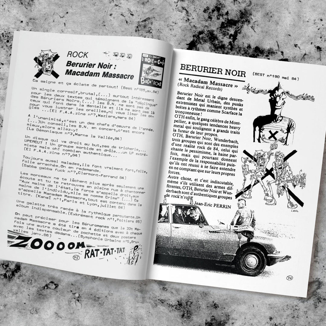 Berurier Noir "a bien marrer hiier souar", dossier de presse illustré 1986