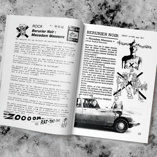 Berurier Noir "a bien marrer hiier souar", dossier de presse illustré 1986
