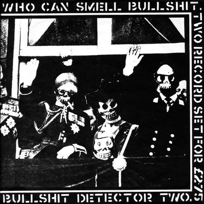 Pochette de la compilation "Bullshit detector volume 2" en double vinyle gris (CRASS Records)