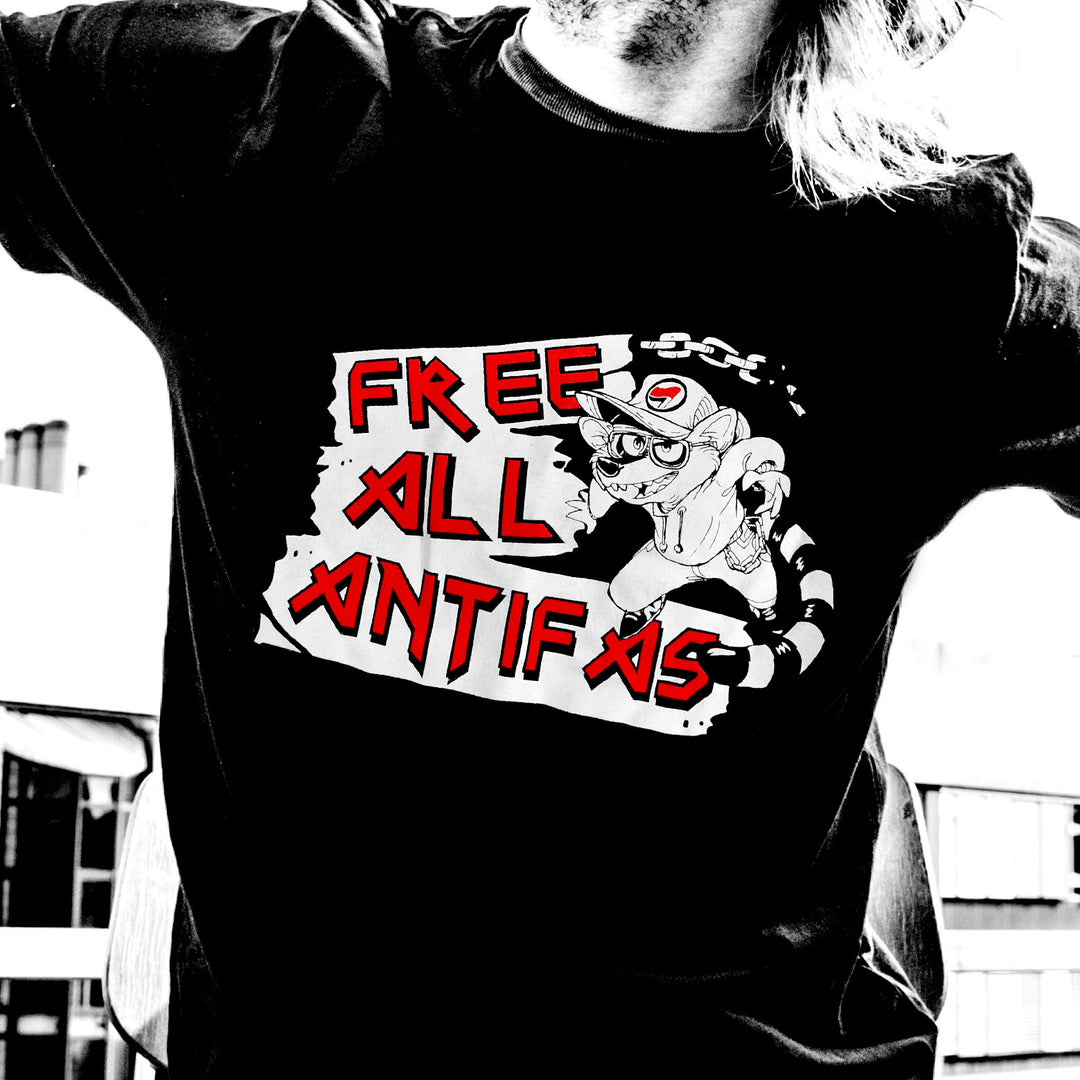 Tshirt Free All Antifas, en soutien à Gino