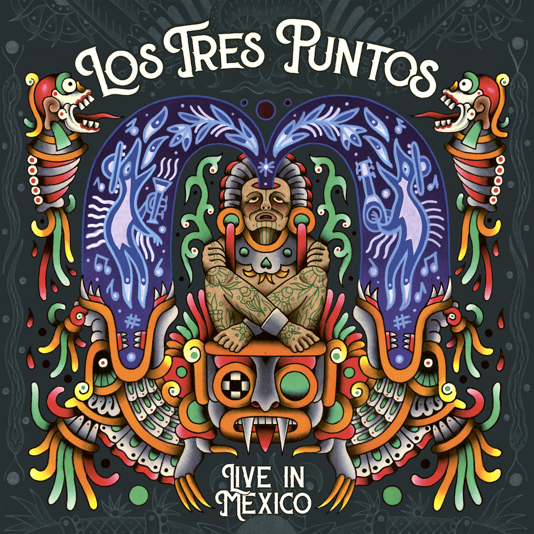 Los Tres Puntos, "live in Mexico", vinyle orange, pochette dessinée par John Stone