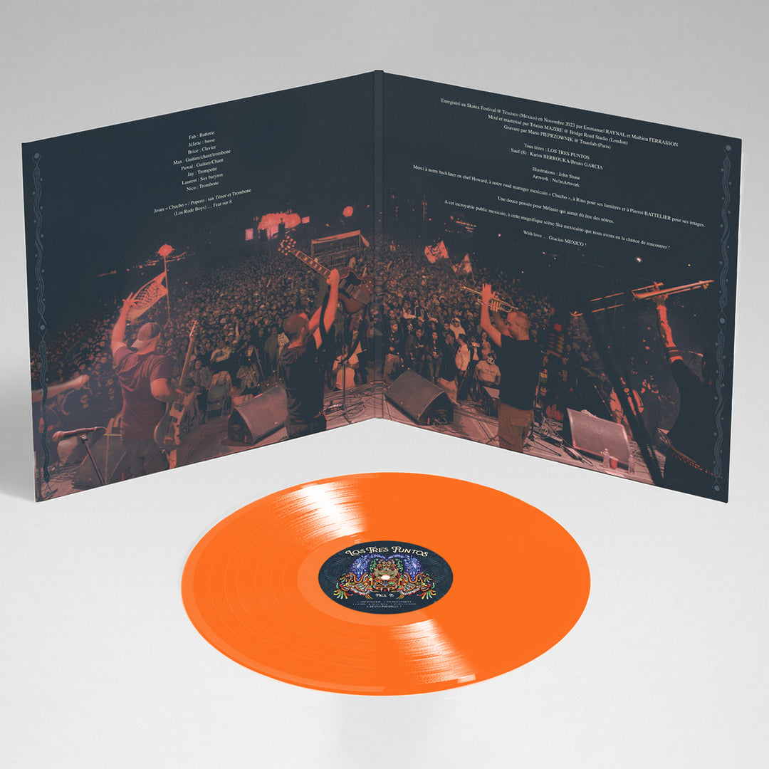 vinyle de Los Tres Puntos, "live in Mexico", disque orange, pochette gatefold