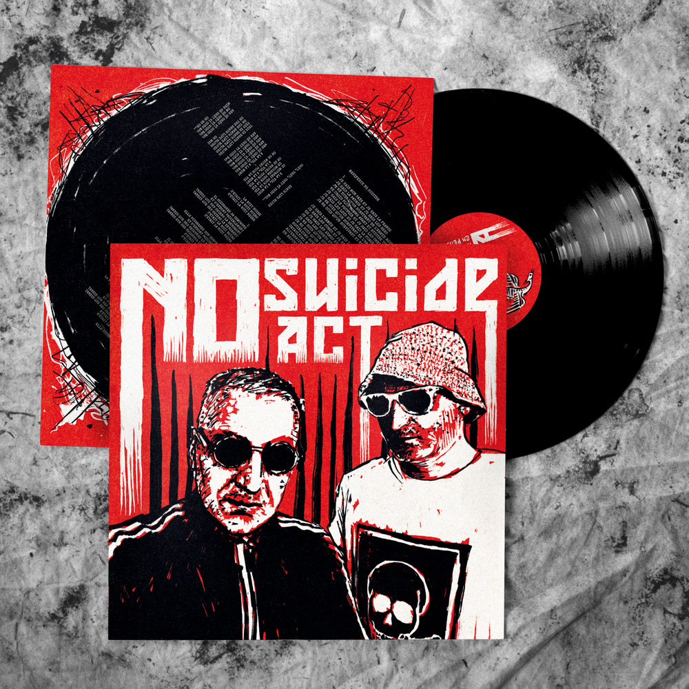 NO SUICIDE ACT, vinyle 45 tours noir, pochette intérieur imprimée avec texte