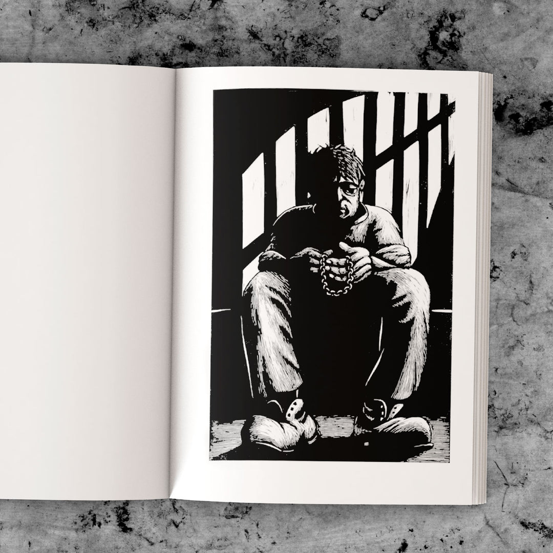illustration tirée du livre d'Art de ROLAND CROS "L'incorrigible", itinéraire d'un bagnard ordinaire