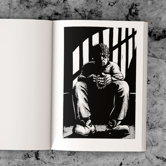 illustration tirée du livre d'Art de ROLAND CROS "L'incorrigible", itinéraire d'un bagnard ordinaire