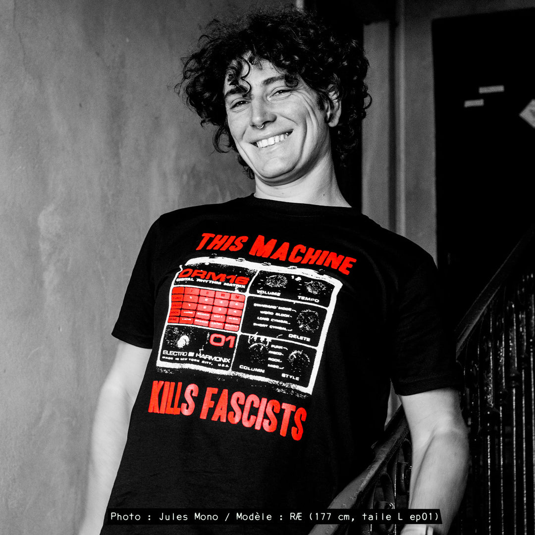 Tshirt "This machine kills fascists" DRM16, 100% coton bio & équitable