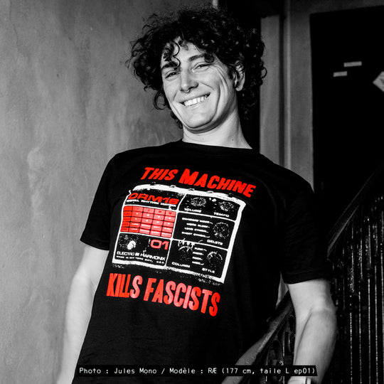 Tshirt "This machine kills fascists" DRM16, 100% coton bio & équitable