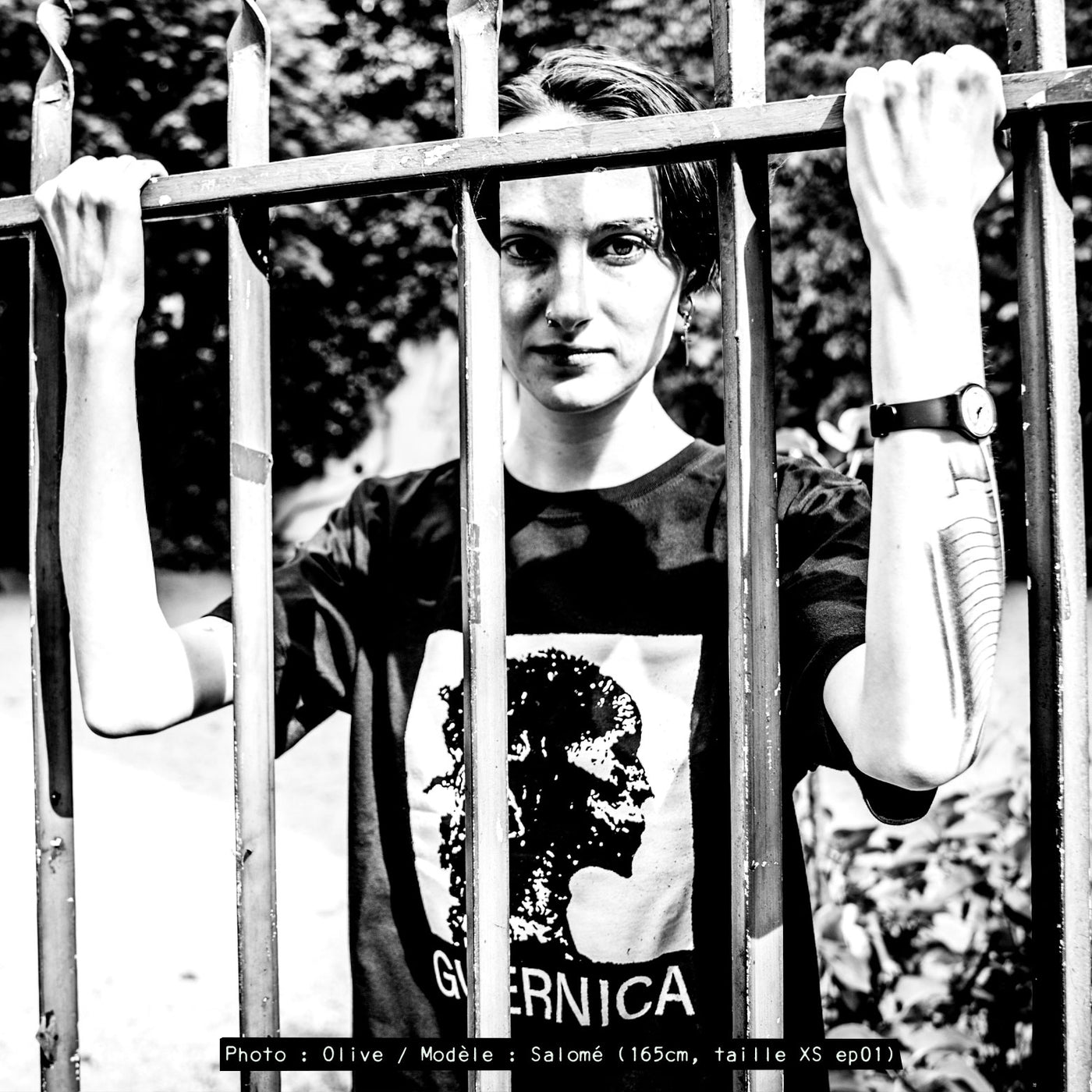 T-shirt du groupe punk GUERNICA, 100% coton bio équitable, serigraphie manuelle et artisanale