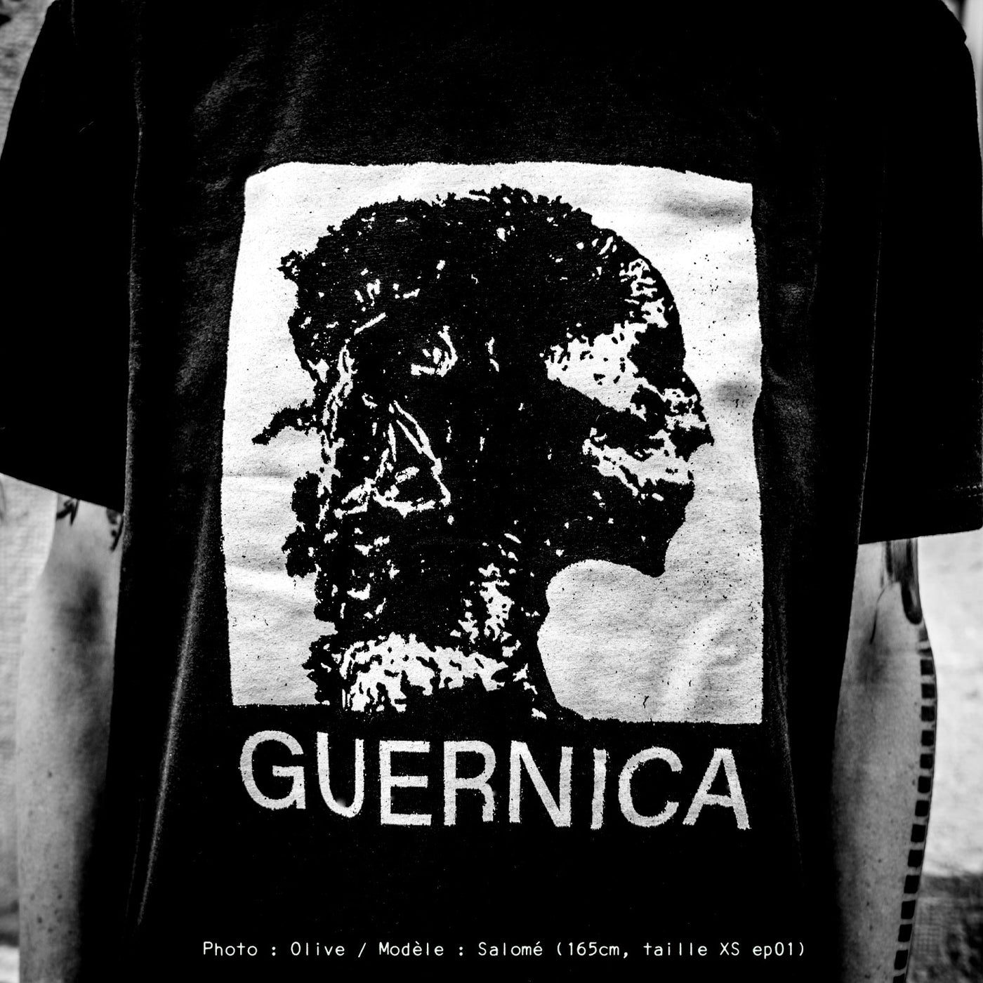 T-shirt du groupe punk GUERNICA, 100% coton bio équitable, serigraphie manuelle et artisanale