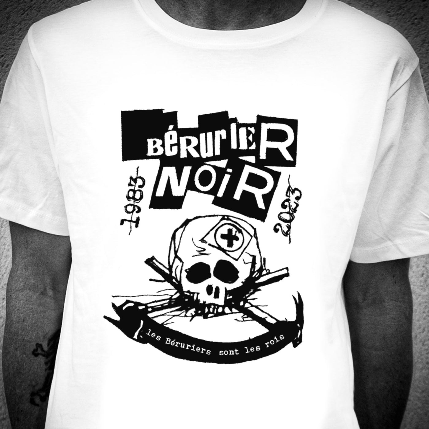 Tshirt Bérurier Noir - Crâne (blanc)