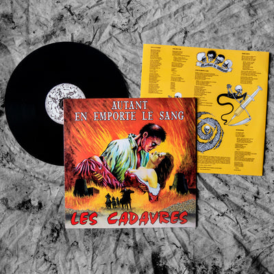 disque vinyle "Autant En Emporte Le Sang" du groupe LES CADAVRES, avec sous-pochettes imprimée avec textes et dessins