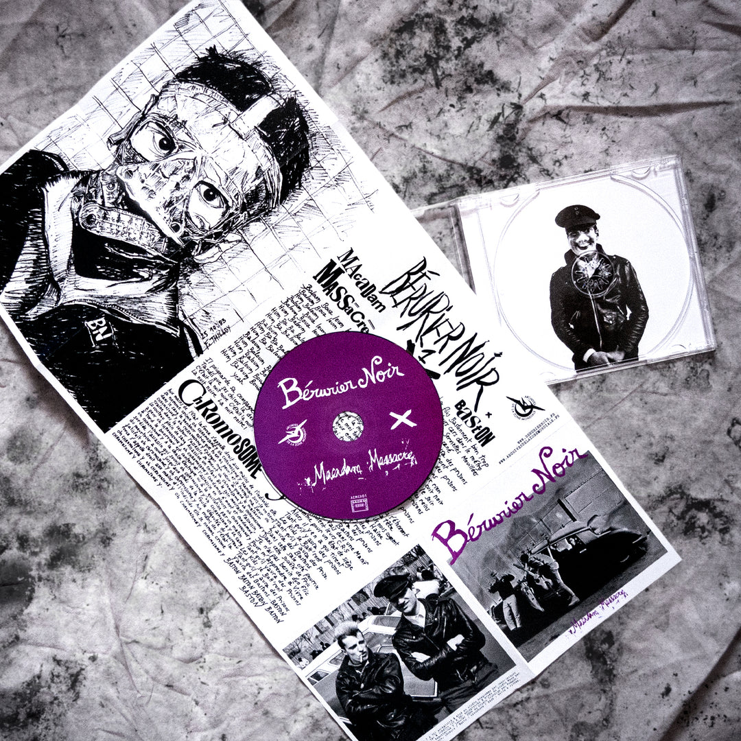 CD "Macadam Massacre" de Bérurier Noir, avec poster dépliant 16 pages (paroles et dessins)